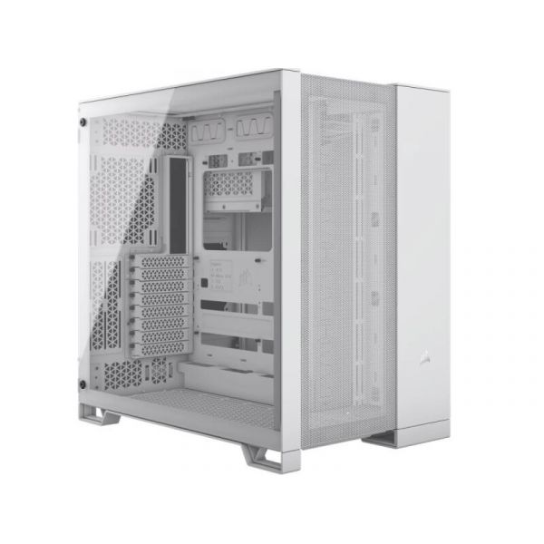 CORSAIR 6500D AIRFLOW Dual Chamber Edzett Üveg PC Ház Tápegység nélkül (CC-9011260-WW) fehér